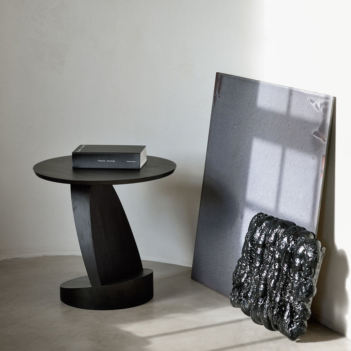 Oblic black side table