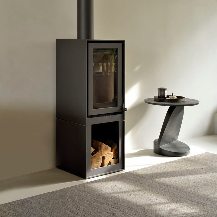 Oblic black side table